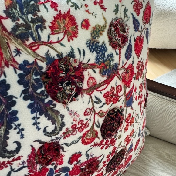 Tree of Life Hand Embroidered Silk Pillows from India Set of 2 - Picture 4 of 7